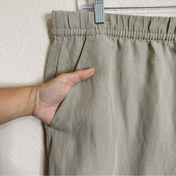 NWT H&M Linen Blend Drawstring Pull On Jogger Pants, Sz Large - Picture 3 of 12